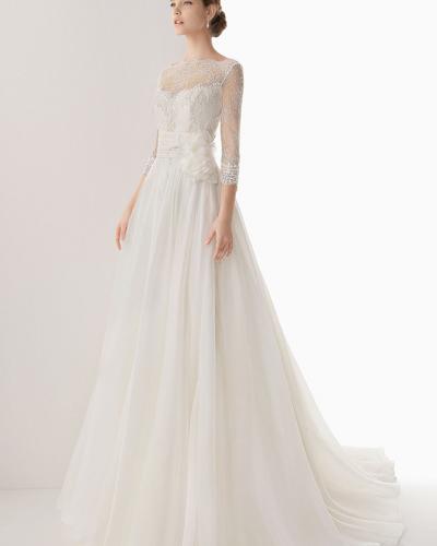 Slim and neat trailing wedding dress WD05SC001